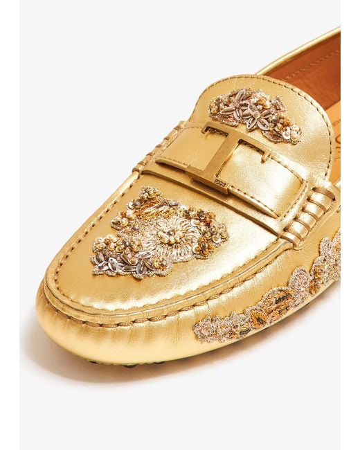 Tod's Natural X Rahul Mishra Gommino Loafers