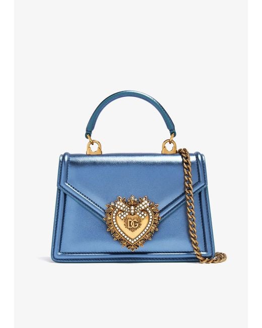 Dolce & Gabbana Blue Small Devotion Bag