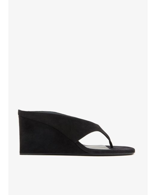 Alaïa Black Cube Thong Mules