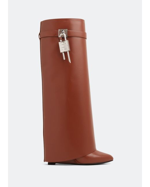 Givenchy Brown Shark Lock Pant Boots