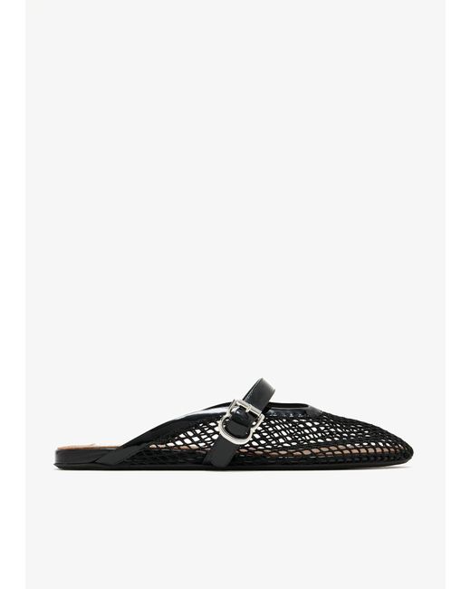 Alaïa White Fishnet Mules