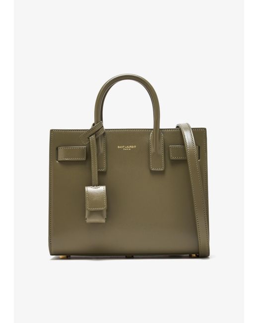 Saint Laurent Green Nano Sac De Jour Tote Bag
