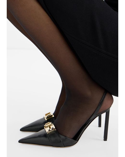 Tom Ford White T-Latch Slingback Pumps