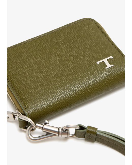 Tod's Green T Timeless Strap Card Case for men