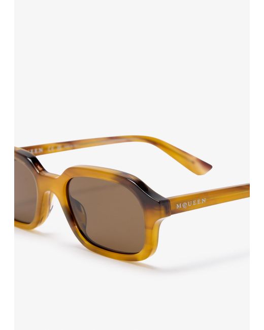 McQueen White Logo Sunglasses for men