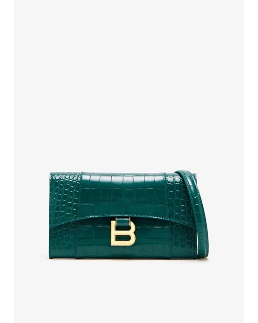 Balenciaga Green Hourglass Chain Wallet