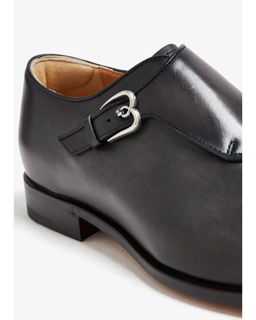 Berluti Black B Volute Monk Strap Shoes for men