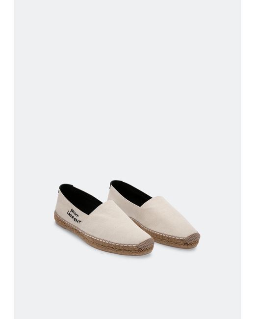Saint Laurent White Canvas Espadrilles for men