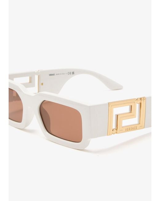 Versace White Rectangular Sunglasses for men