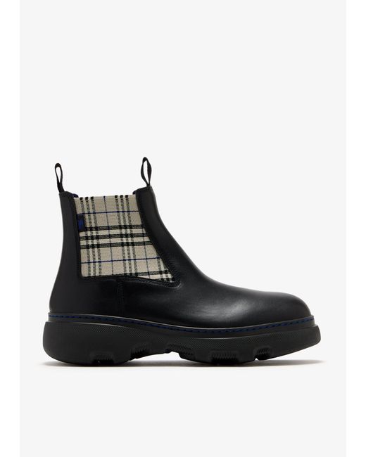 Burberry Black Creeper Low Chelsea Boots for men