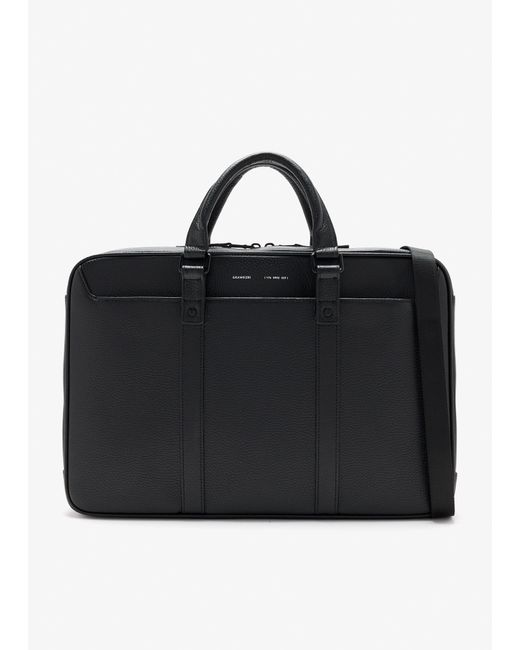 GRAMS28 Black 176 Essential Briefcase for men