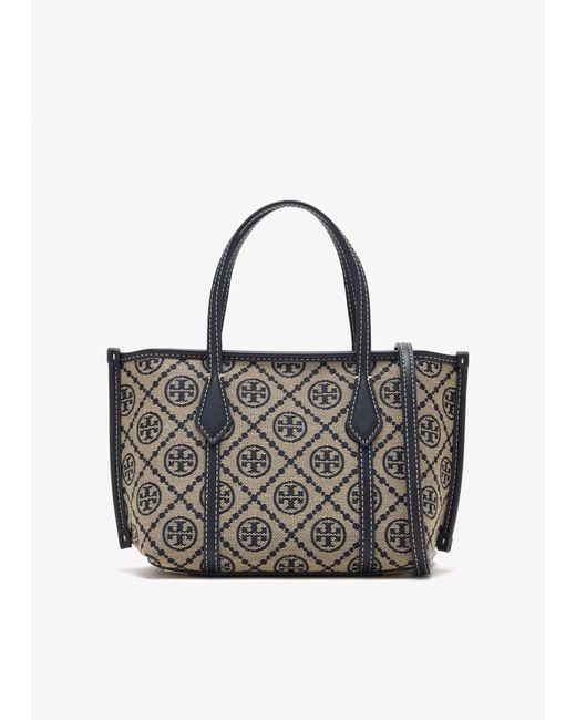 Tory Burch Blue Perry T Monogram Mini Tote Bag
