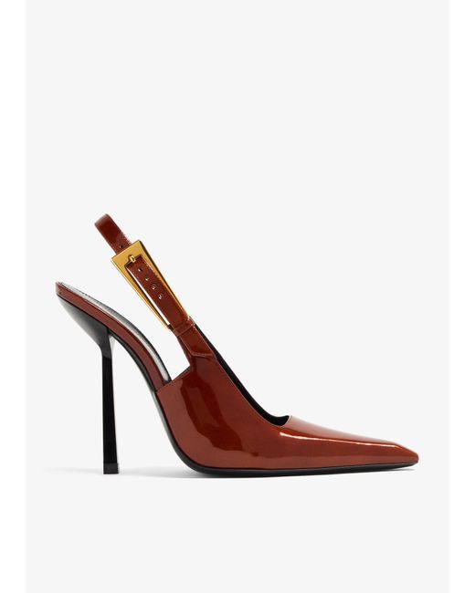 Saint Laurent Brown Lee Slingback Pumps