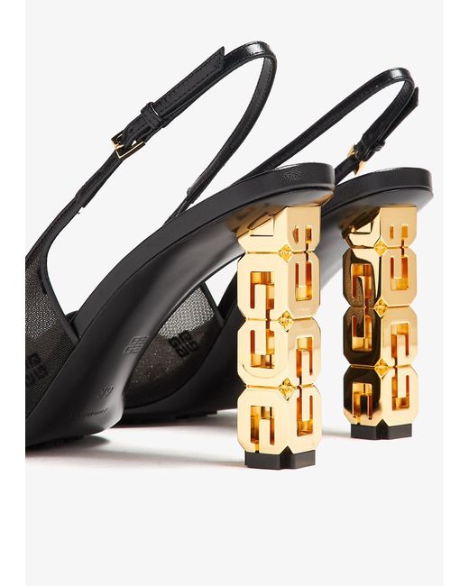 Givenchy Black G Cube Slingback Pumps