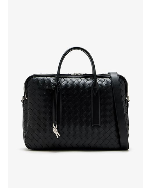 Bottega Veneta Black Getaway Large Briefcase for men