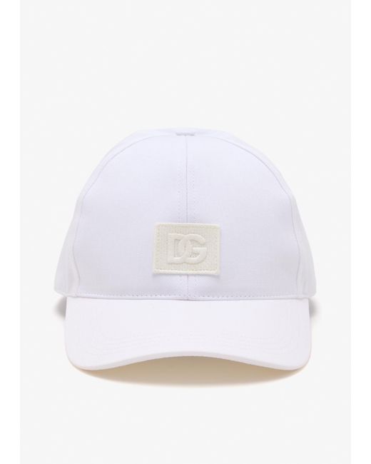 Dolce & Gabbana White Drill Baseball Cap for men