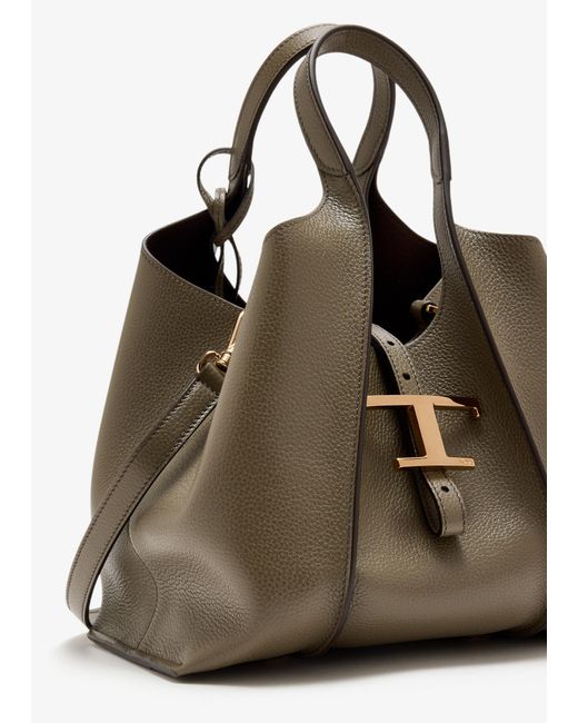 Tod's Green T Timeless Mini Shopping Bag