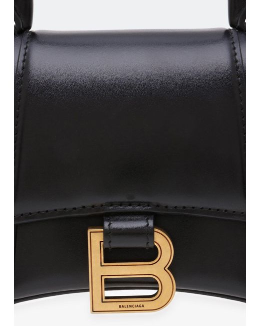 Balenciaga Black Hourglass Xs Top-Handle Bag