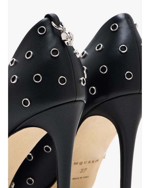 McQueen White Rivet Pumps