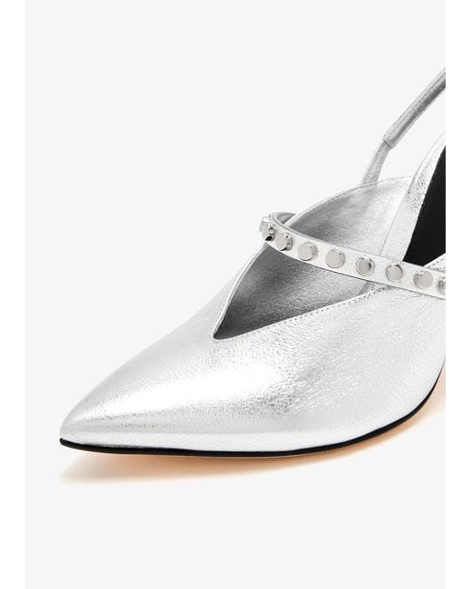 Alexander McQueen White Revel Slingback Pumps