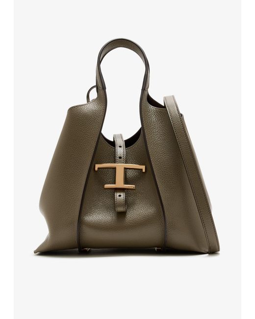 Tod's Green T Timeless Mini Shopping Bag