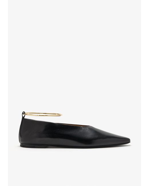Jil Sander White Ring Ballerinas