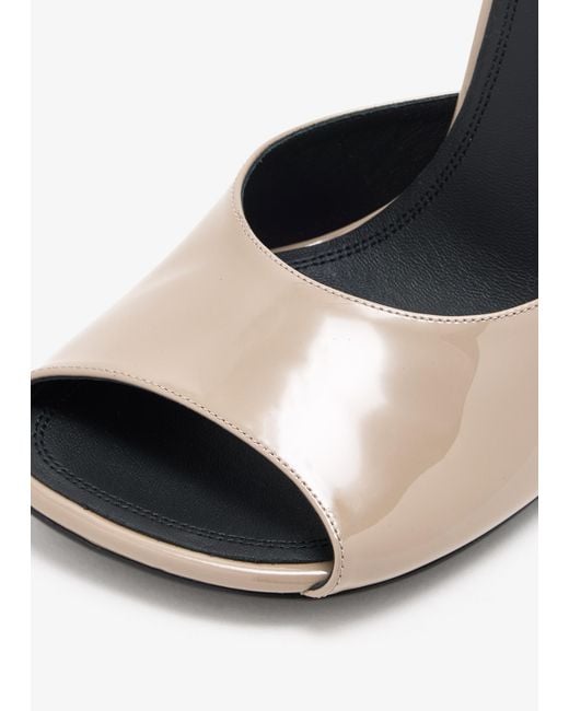 Mugler White Peep-Toe Mules