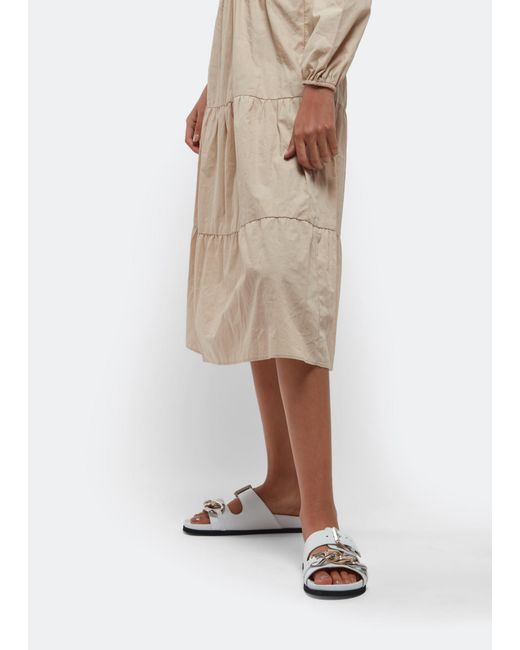 N°21 White Chunky Chain-Embellished Slide Sandals