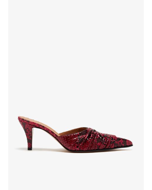Alexander McQueen Pink Birdee Ruched Mules