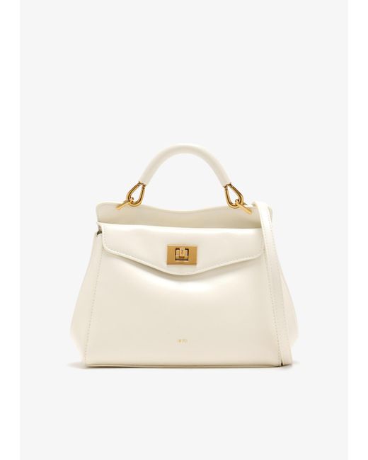JW PEI Natural Lucia Classic Top Handle Bag