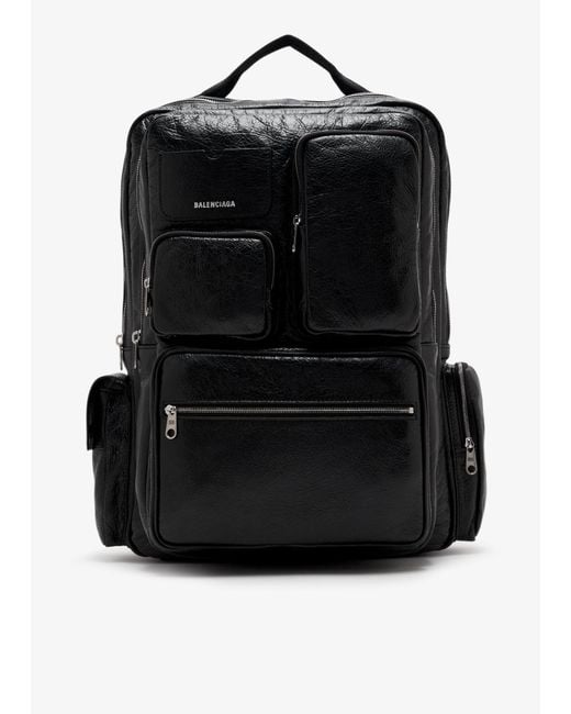 Balenciaga Black Superbusy Backpack for men