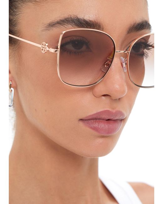 Tory Burch Natural Metal Frame Sunglasses