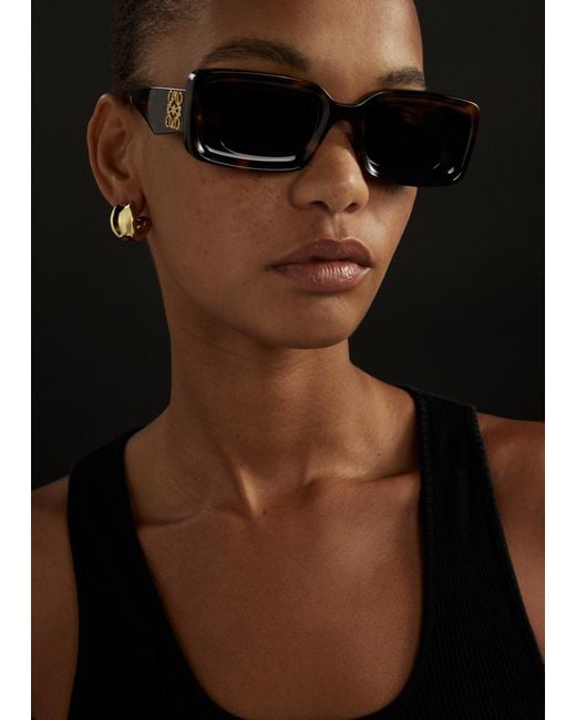 Loewe White Anagram Rectangular Sunglasses