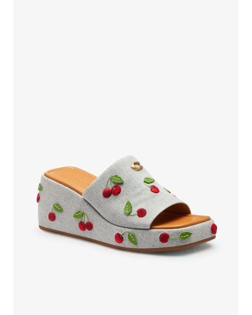 COACH White Marie Platform Sandals
