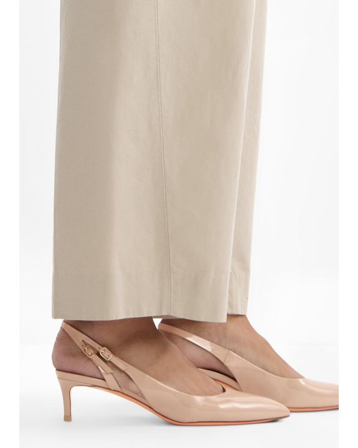 パンプス SANTONI POWDER PINK LEATHER AUDREY PUMPS Santoni Powder Pink Leather Audrey Pumps Santoni