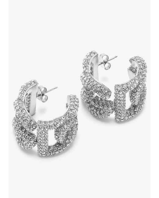 Dolce & Gabbana White Dg Logo Rhinsetone Earrings