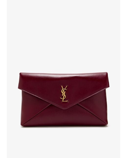 Saint Laurent Purple Cassandre Large Envelope Clutch