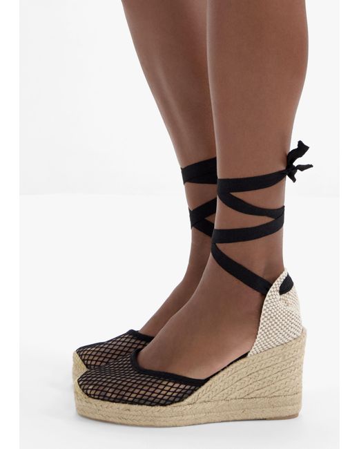 Luna Black Maria Wedge Espadrilles