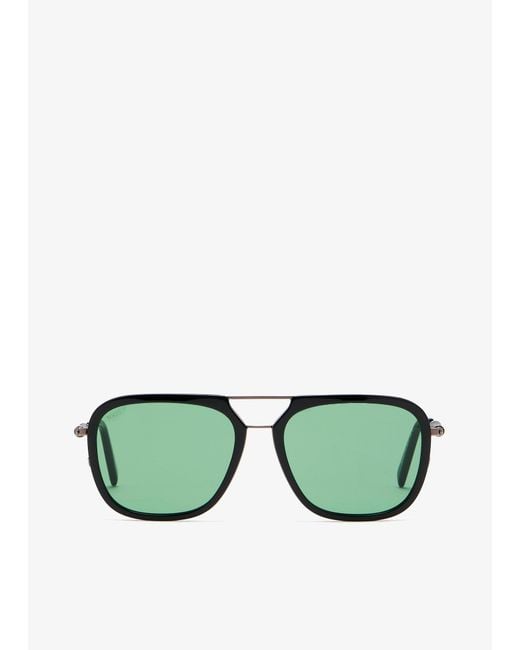 Tod's Green Squared Sunglasses for men