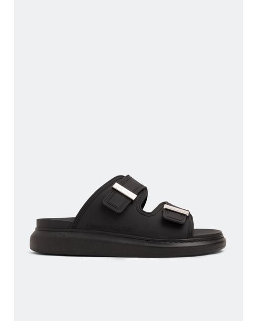 McQueen Black Rubber Flip-Flops for men