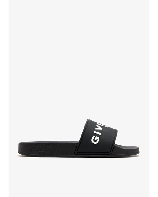 Givenchy White Logo Slides