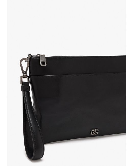 Dolce & Gabbana Black Tempesta Calfskin Necessaire for men