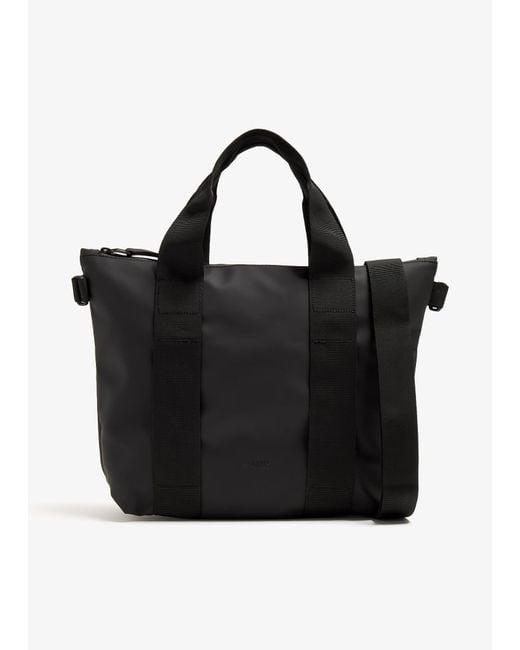 Rains Black Micro Tote Bag