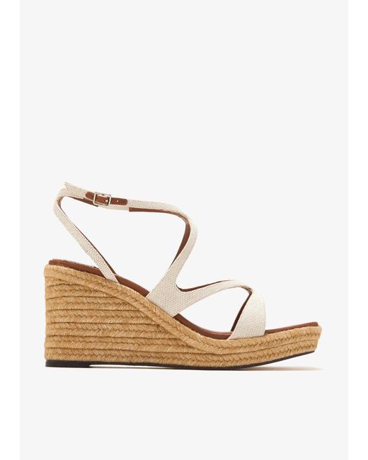 Jimmy Choo White Ayla 85 Wedge Sandals