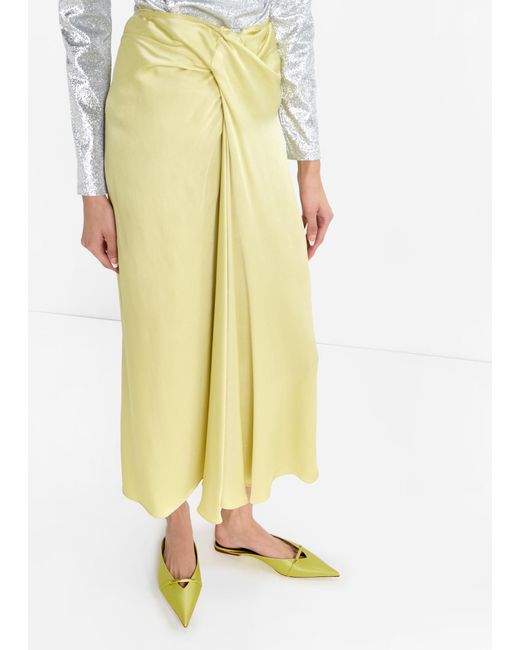 Tom Ford Yellow T Icon Flat Mules