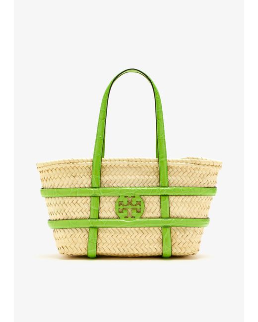 Tory Burch Green Ella Small Basket Bag