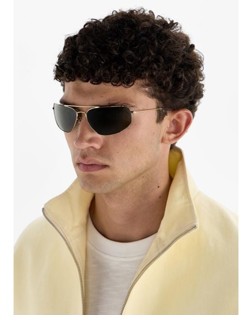Ray-Ban Green Wrap-Around Pilot Sunglasses for men