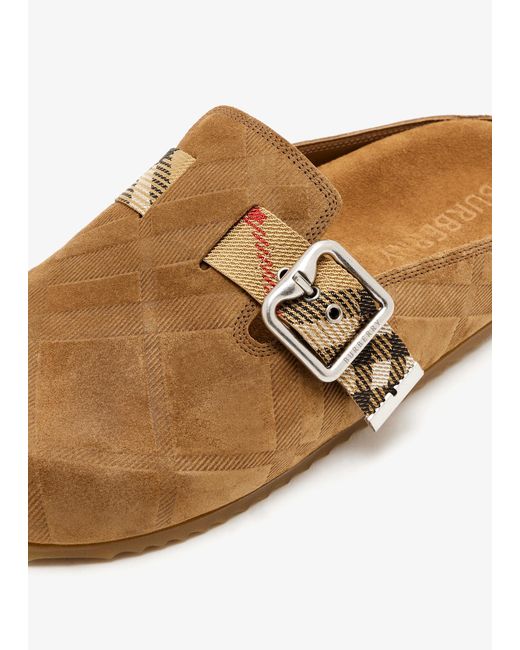 Burberry Brown Check Urchin Clogs