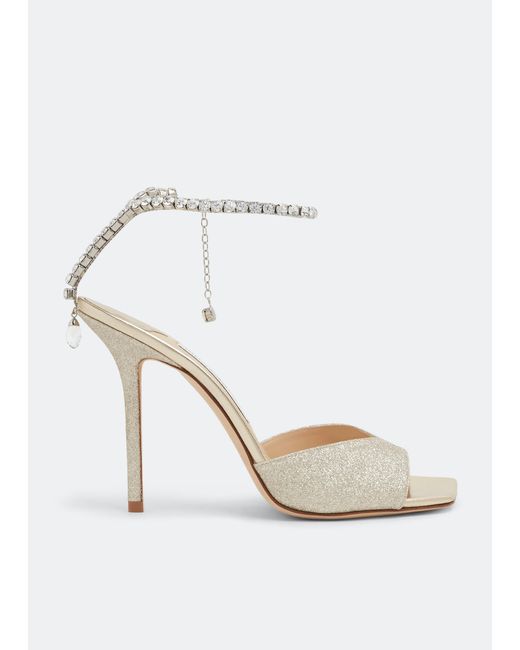 Jimmy Choo White Saeda 100 Sandals