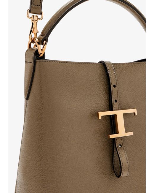 Tod's Metallic T Timeless Mini Bucket Bag